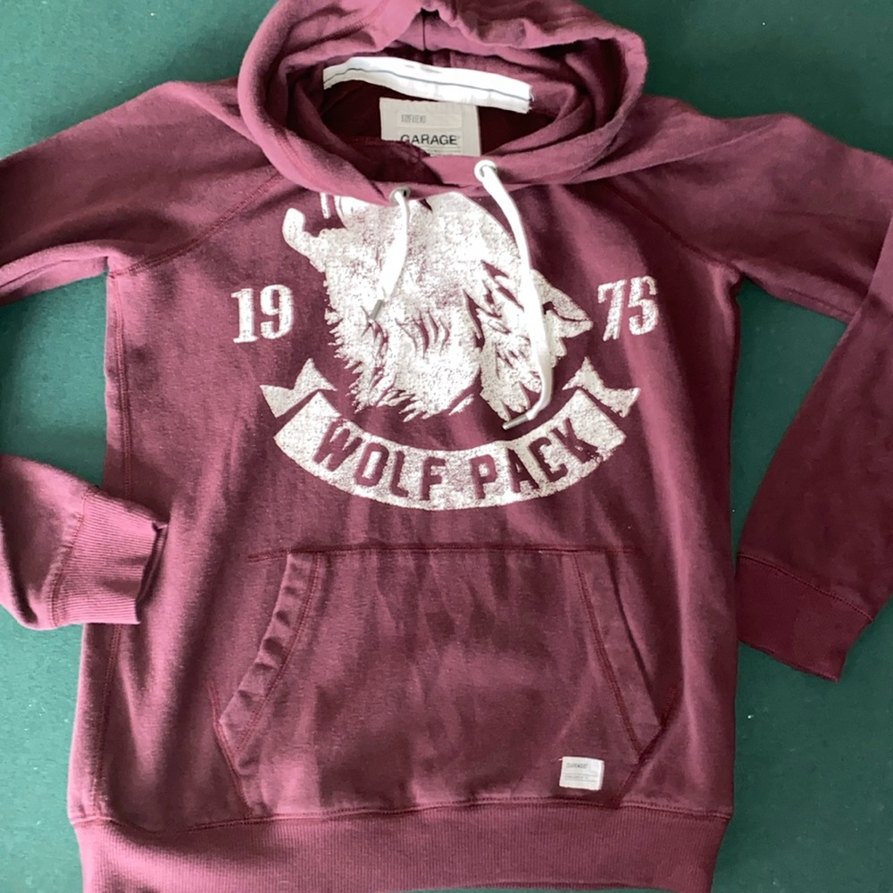 Garage Clothing hoodie, Wolfpack 1975.,  women's medium
